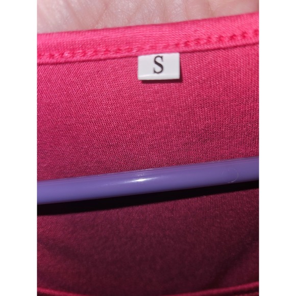 Women Casual Tank Top Size S Striped Crochet Pocket Pink White Black Sleeveless - Picture 3 of 3